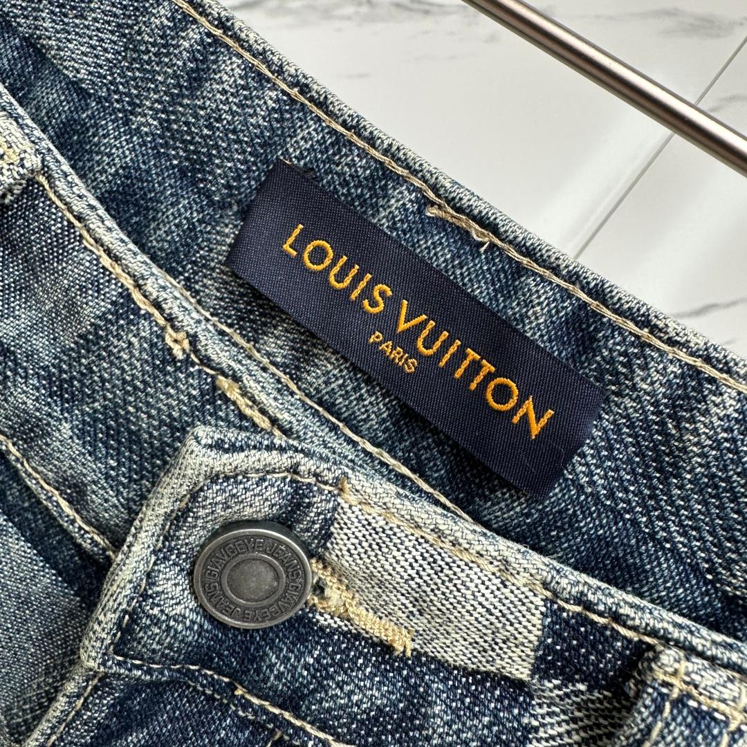 Blue Plaid Denim Shorts