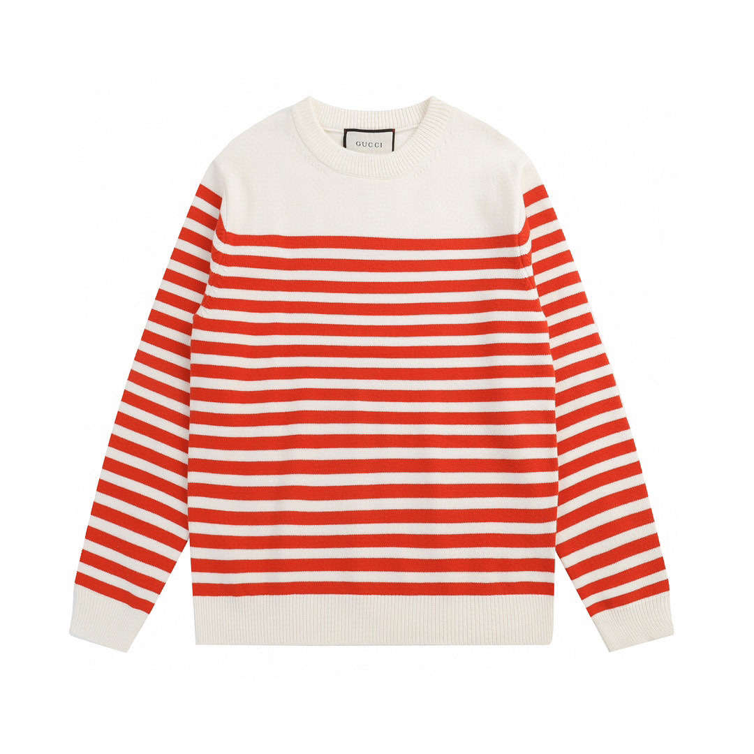 Dark Striped Crew Neck Sweater