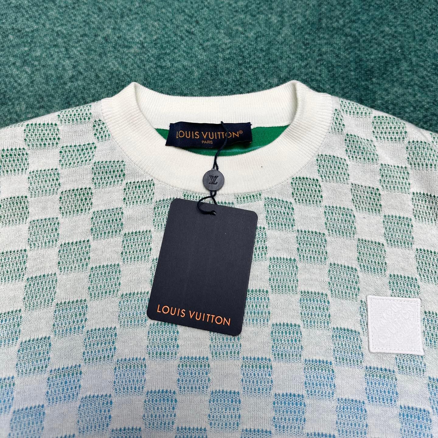 Checkerboard Gradient Jacquard Sweater