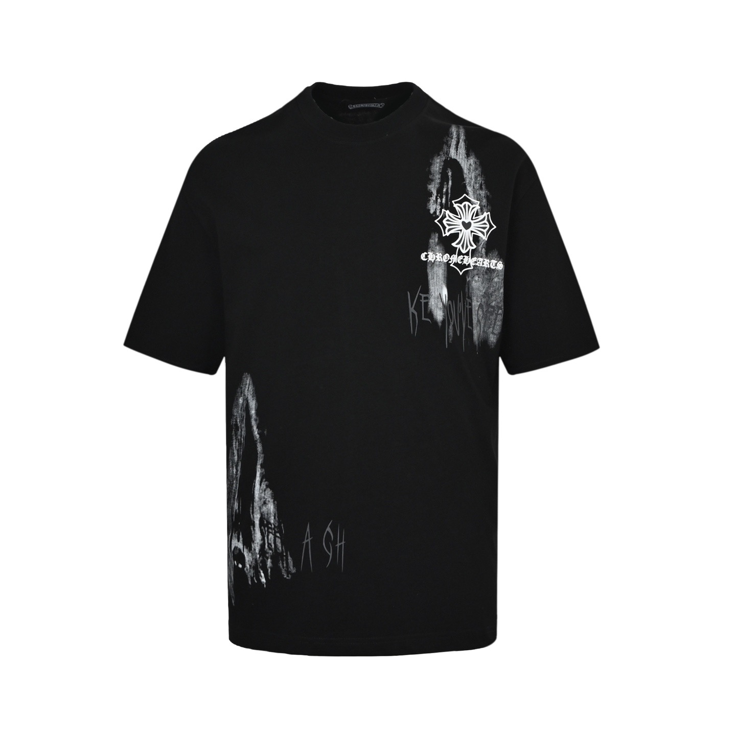 Smudge Cross Foam Print T-shirt