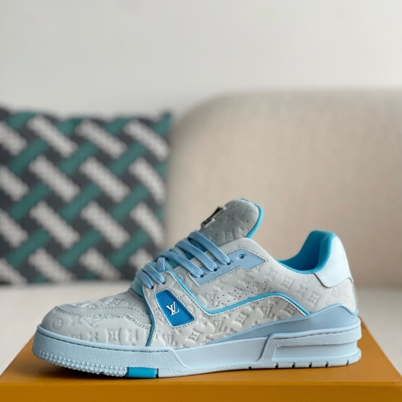 Blue embroidered sneakers