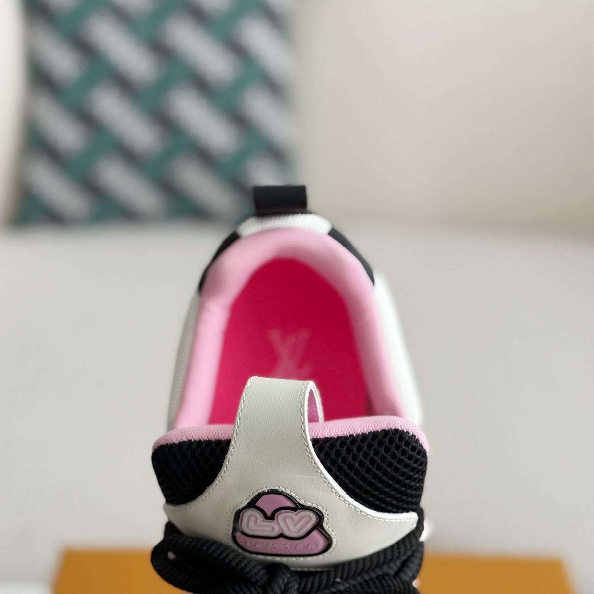 Black and pink couple sneakers