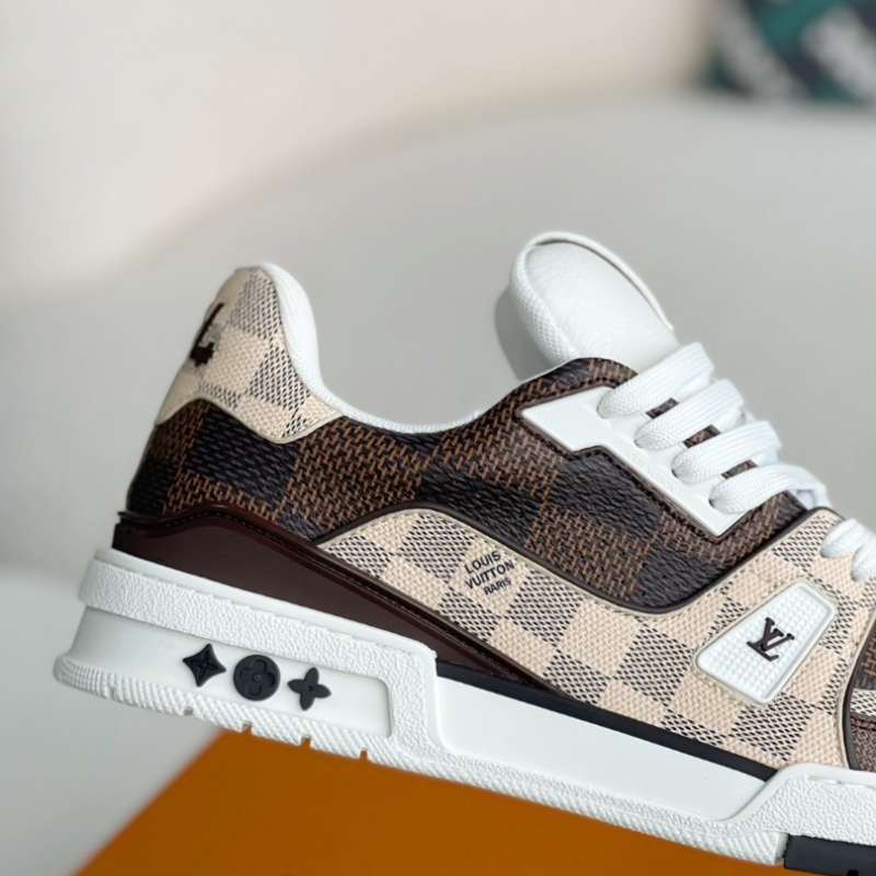 Trainer Sneakers 'Brown and White Plaid