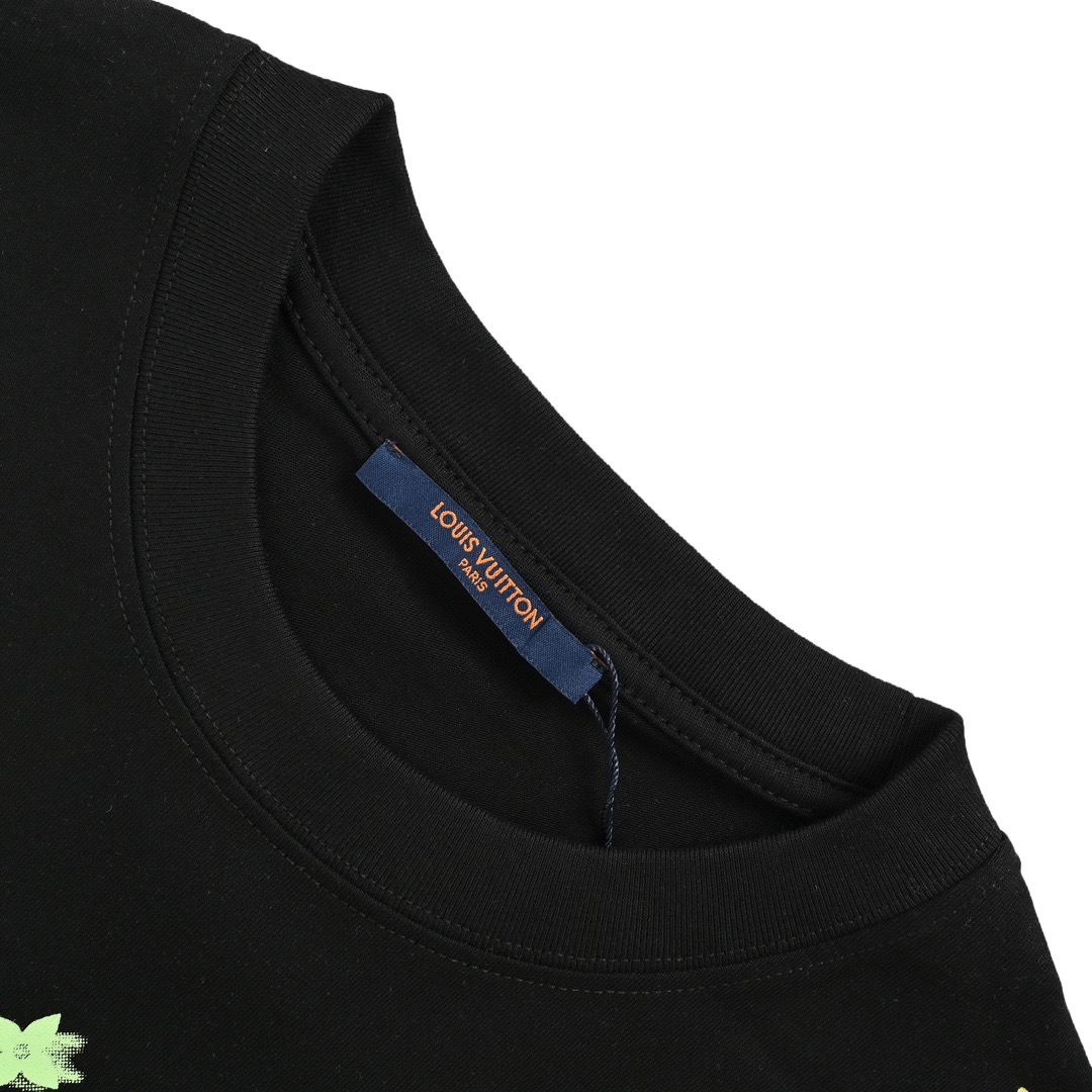 24ss Gradient old flower foam print short sleeve T-shirt