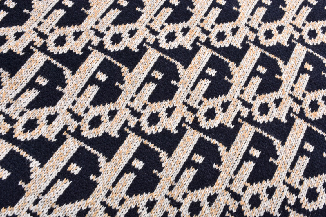 All over print jacquard crew neck sweater