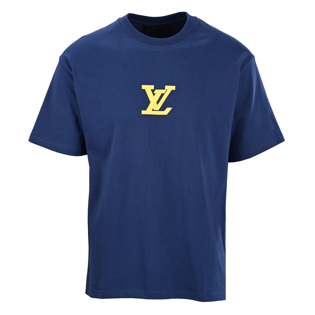 Flocked print short-sleeved T-shirt