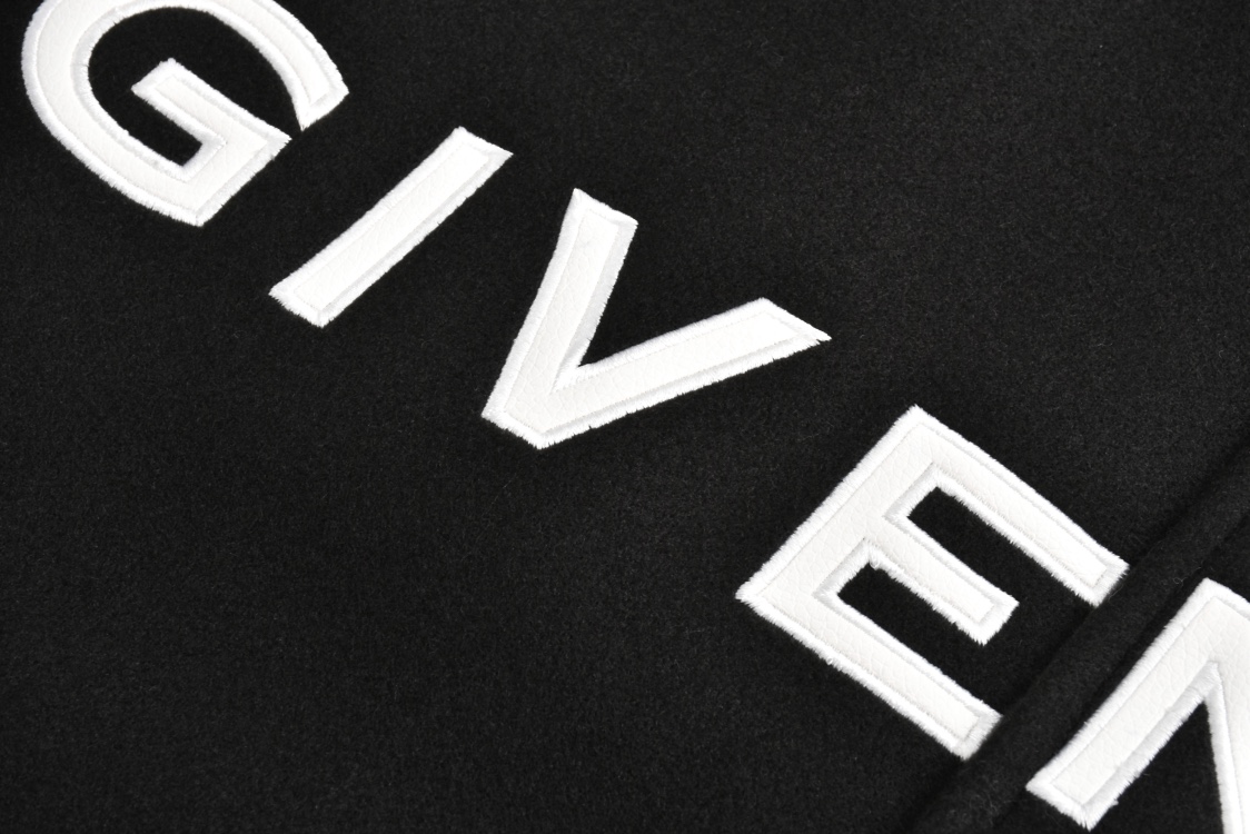 Leather slogan baseball jacket