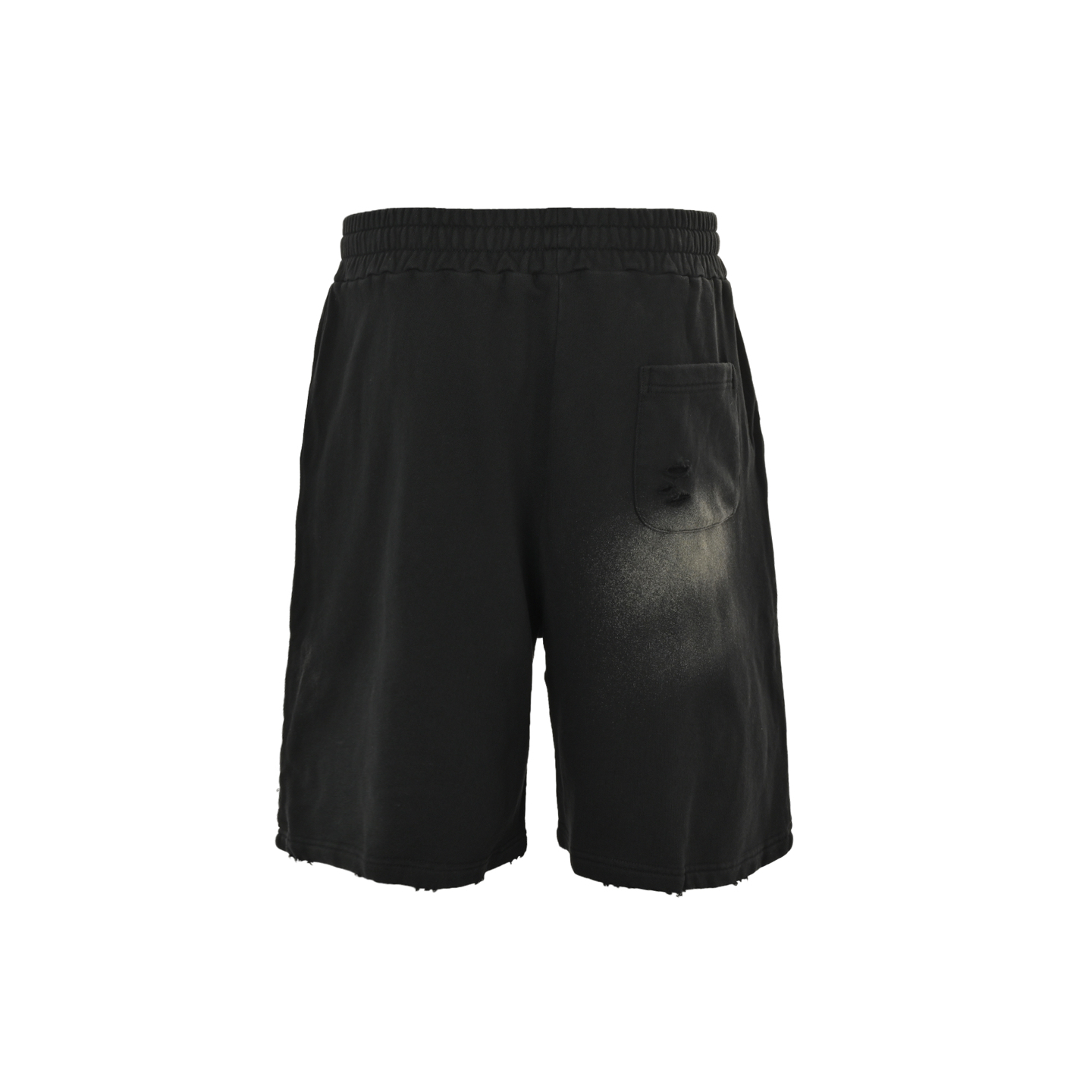 Fuzzy Coke Distressed Ripped Shorts