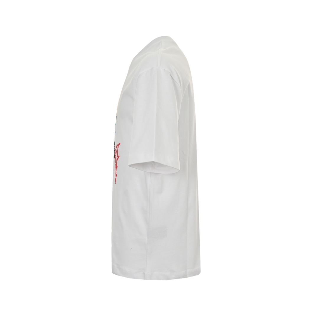 Colorful letter logo foam print short-sleeved T-shirt