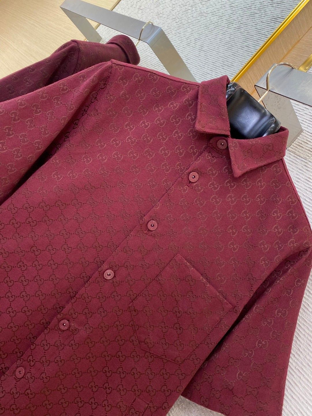 Men's Wool Blend Jacquard Shirt