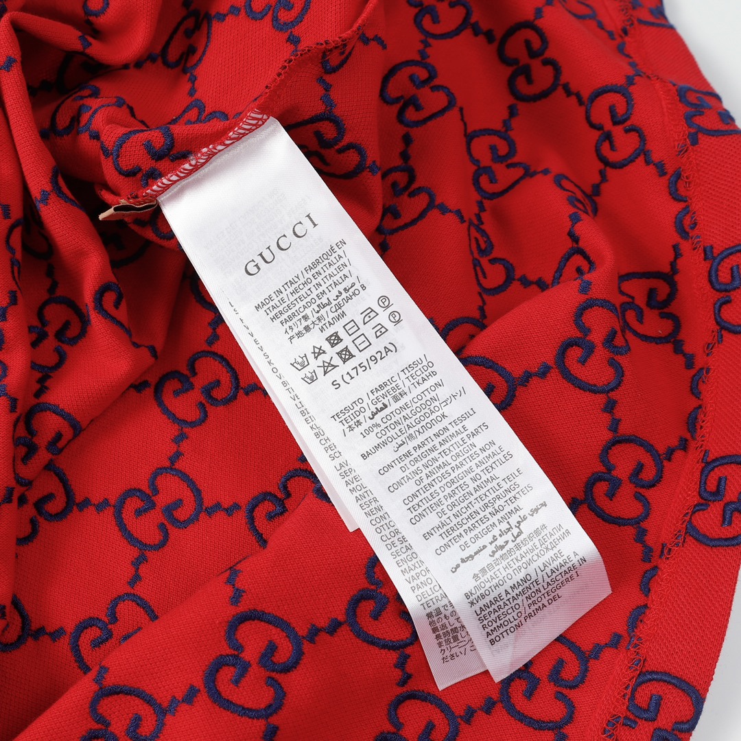 Gold Embroidered POLO Short-Sleeved T-shirt