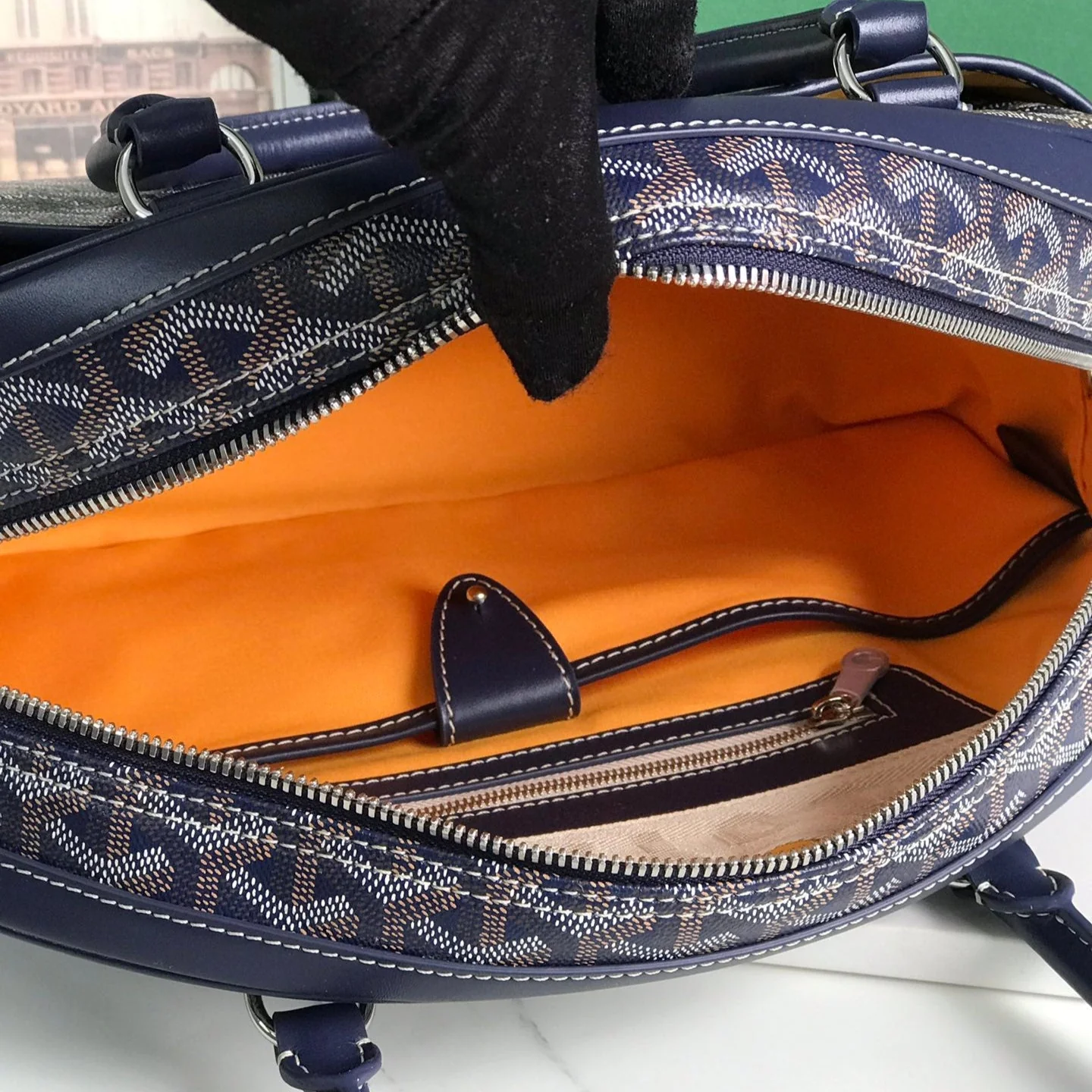 Dark blue Calfskin Handbag