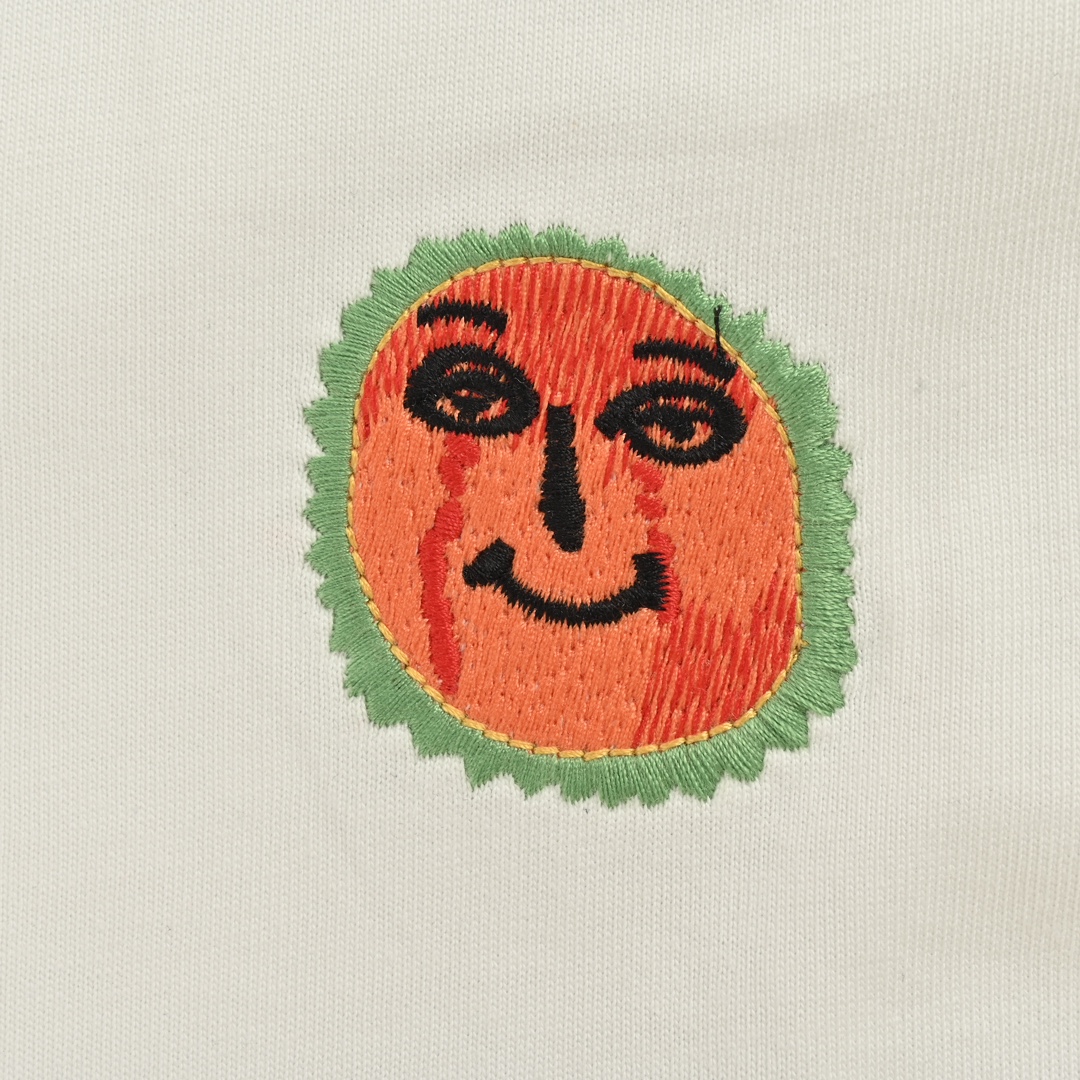 Embroidered Crew Neck Short Sleeve T shirt