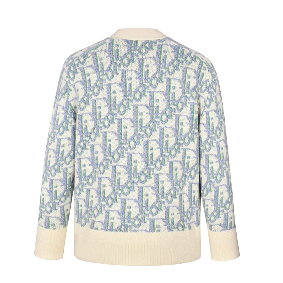 All Over Print Jacquard Cardigan Sweater