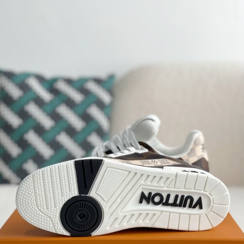 Trainer Sneakers 'Brown and White Plaid