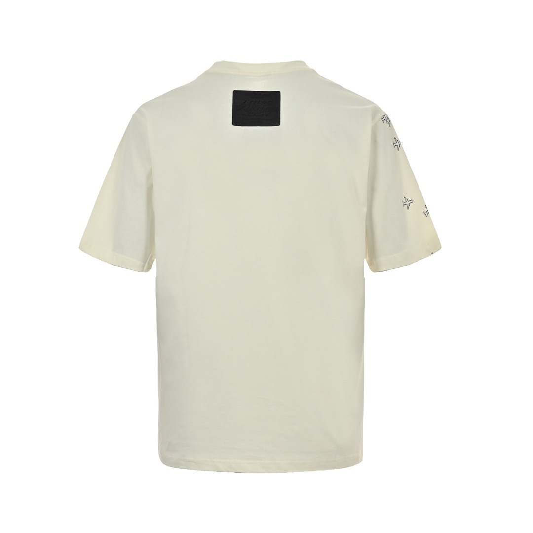 Airplane lettering logo print short-sleeved T-shirt