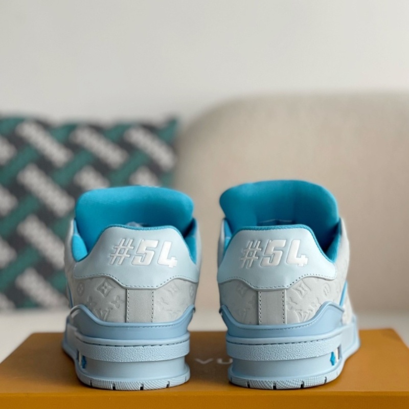 Blue embroidered sneakers