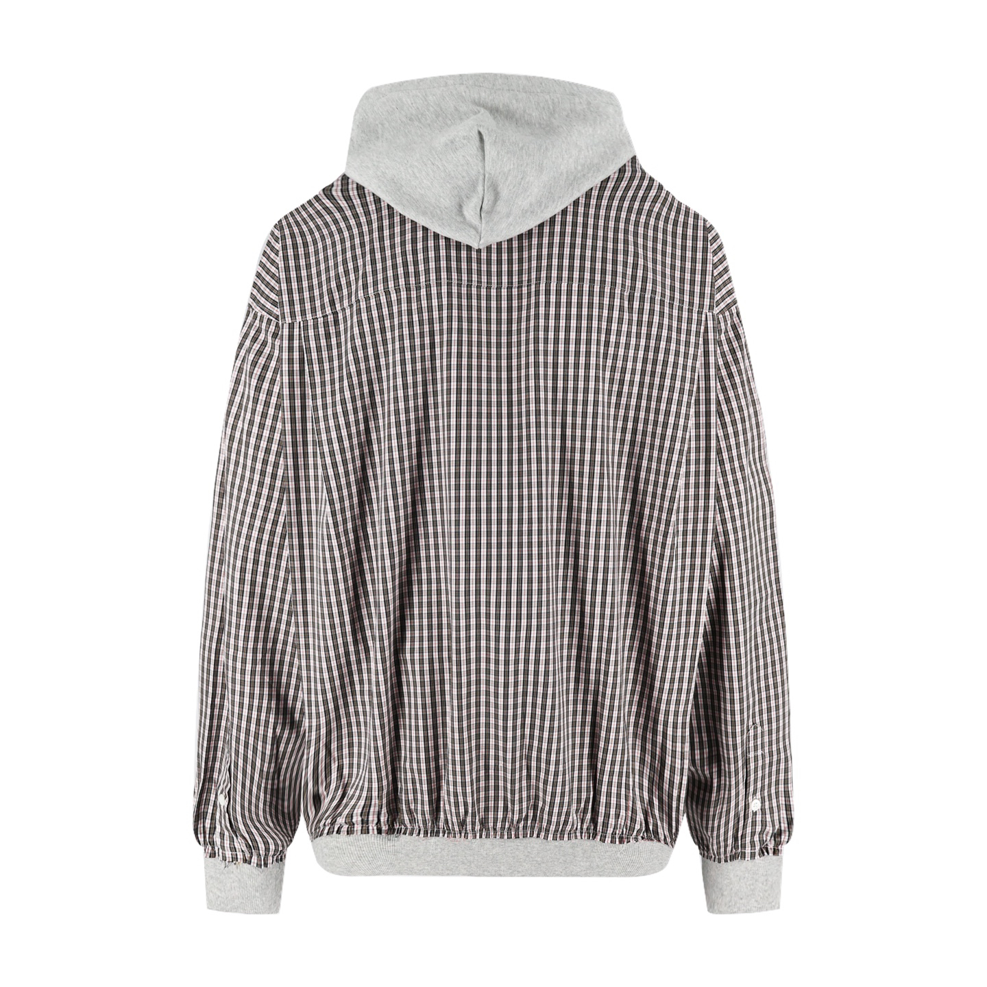 Paneled Check Hooded Jacket