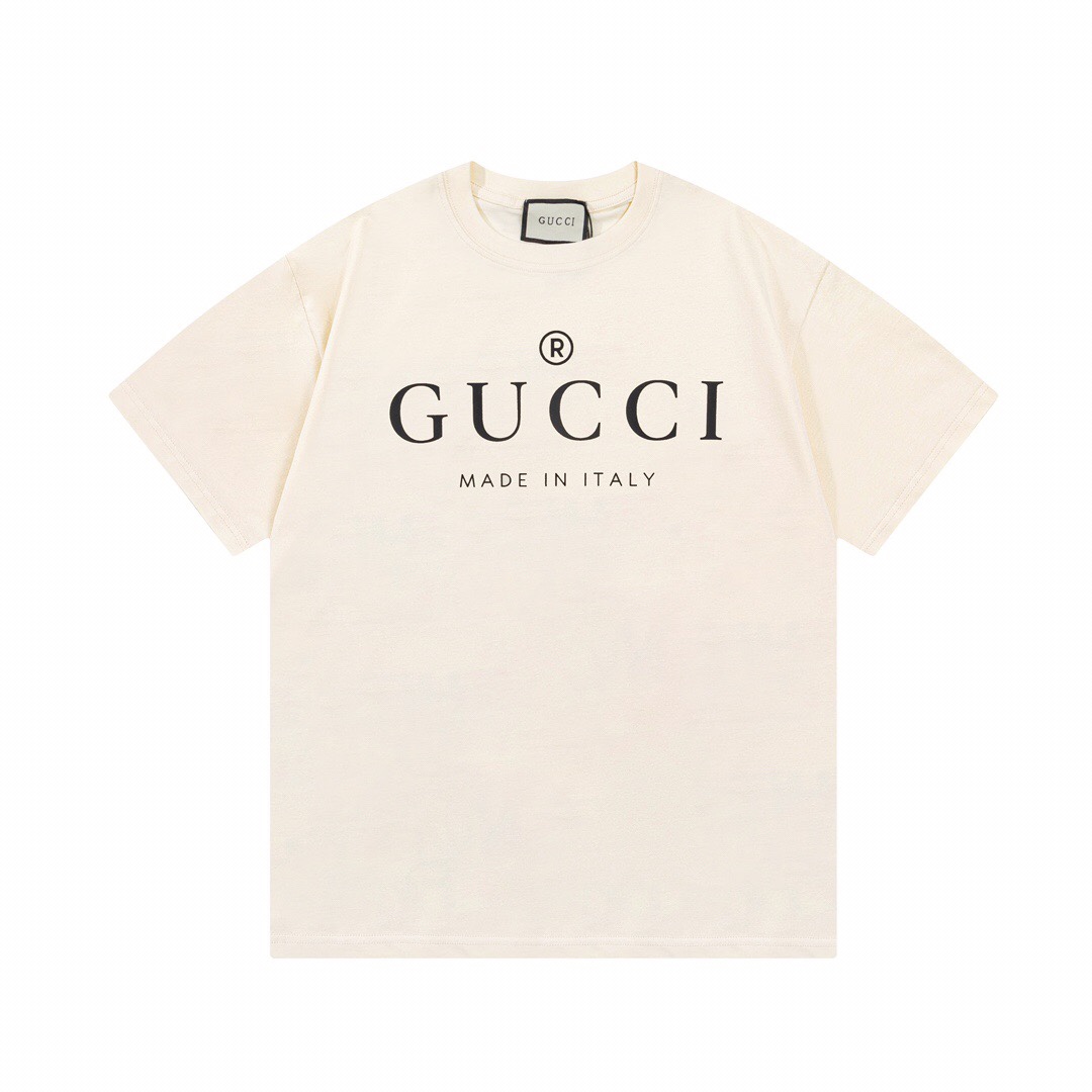 Simple lettering cotton T-shirt