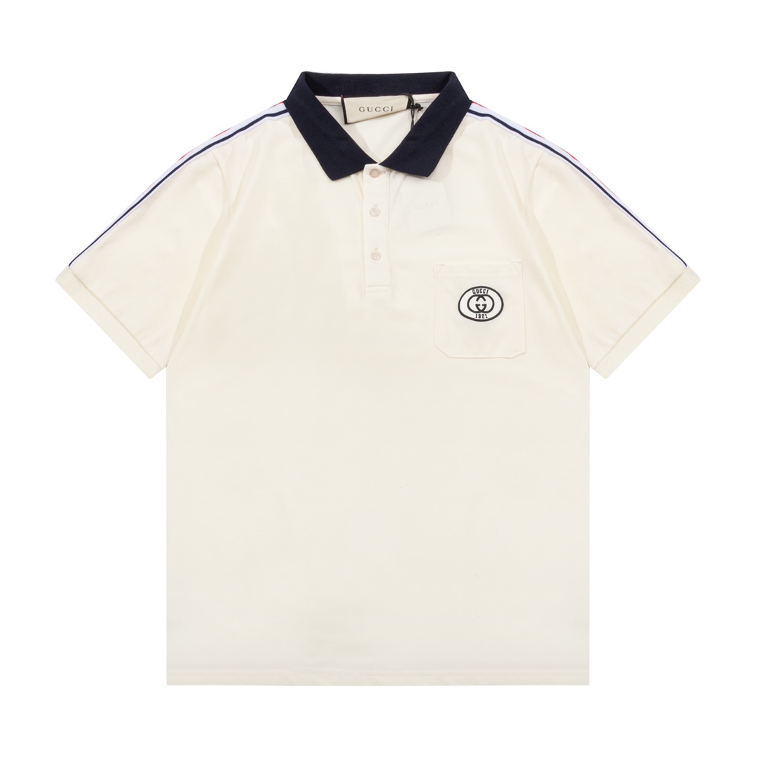 Embroidered Web Colorblock Polo Shirt