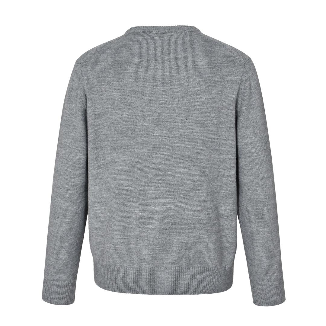 Guc 24FW intarsia lettering crew neck sweater