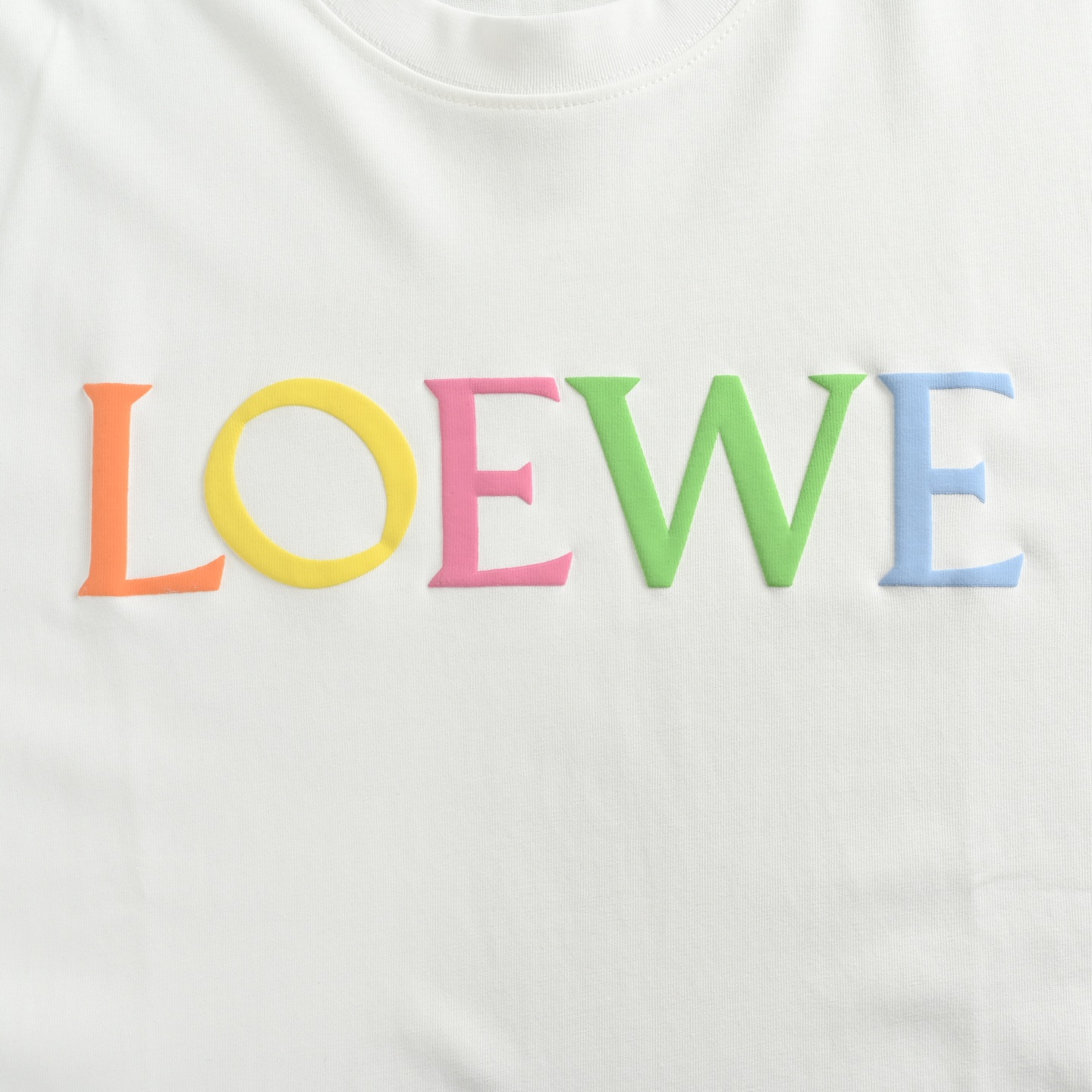 Flocked letter short-sleeved T-shirt