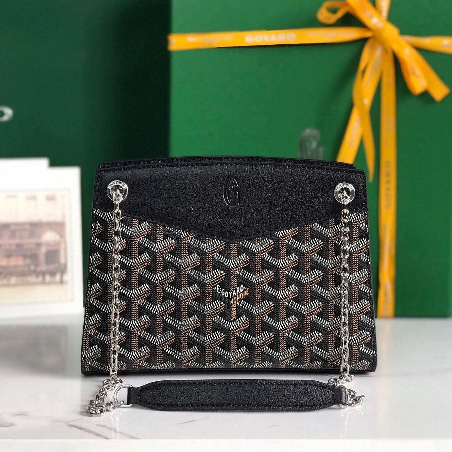 Black Calfskin Structured Mini Bag
