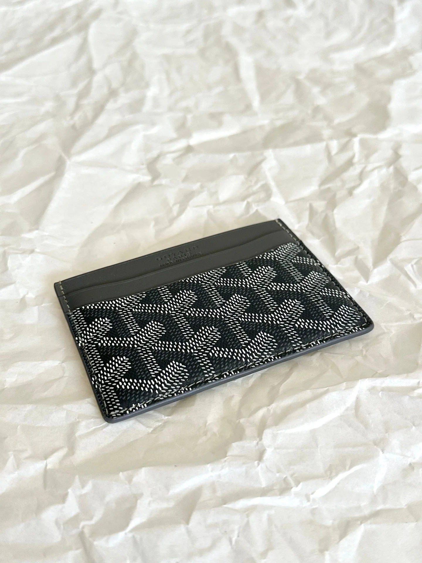 Grey And Black Calfskin Card Holder