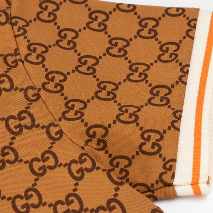 Retro all over print polo shirt