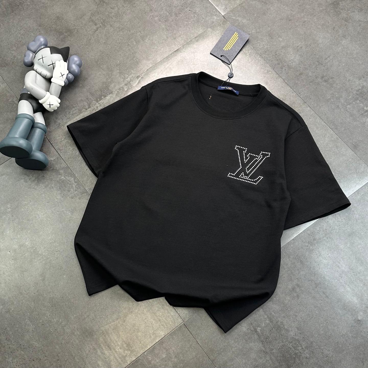 Embroidered diamond couple T-shirt