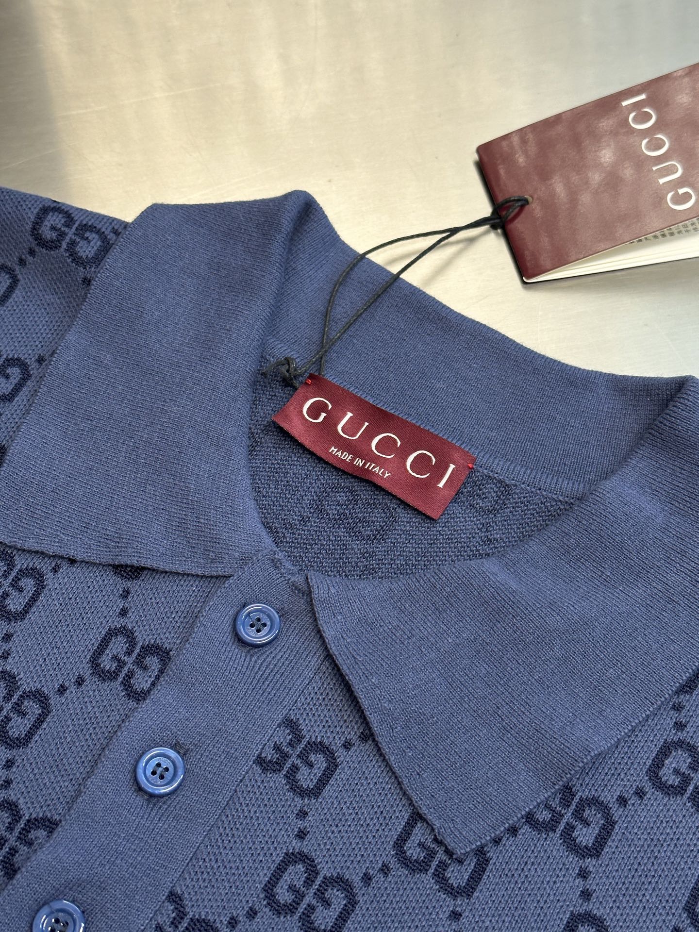 Knitted cotton jacquard lapel Polo