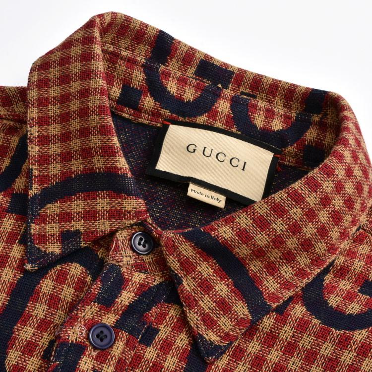 Red checkered print shirt