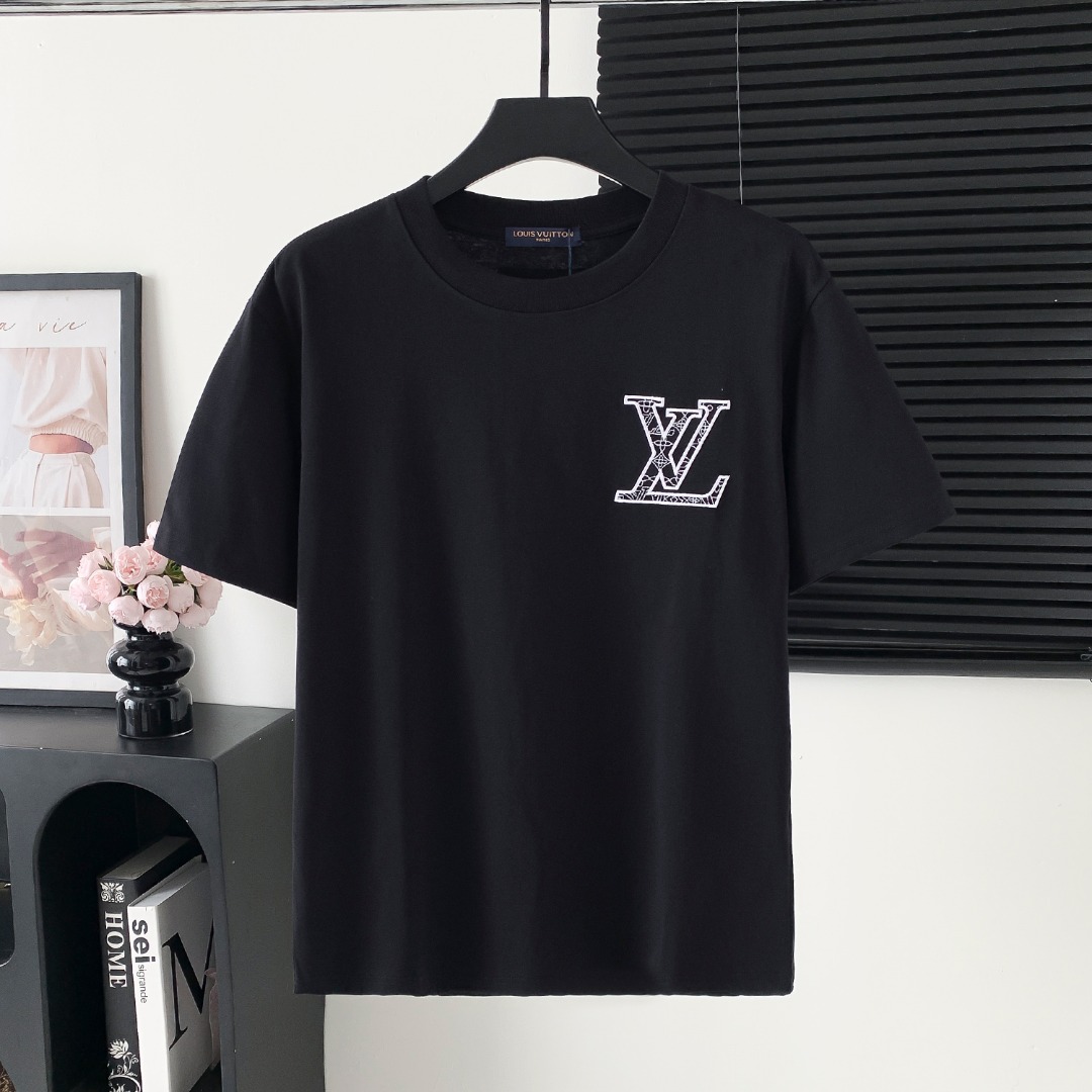 2025ss embroidered letter short sleeves