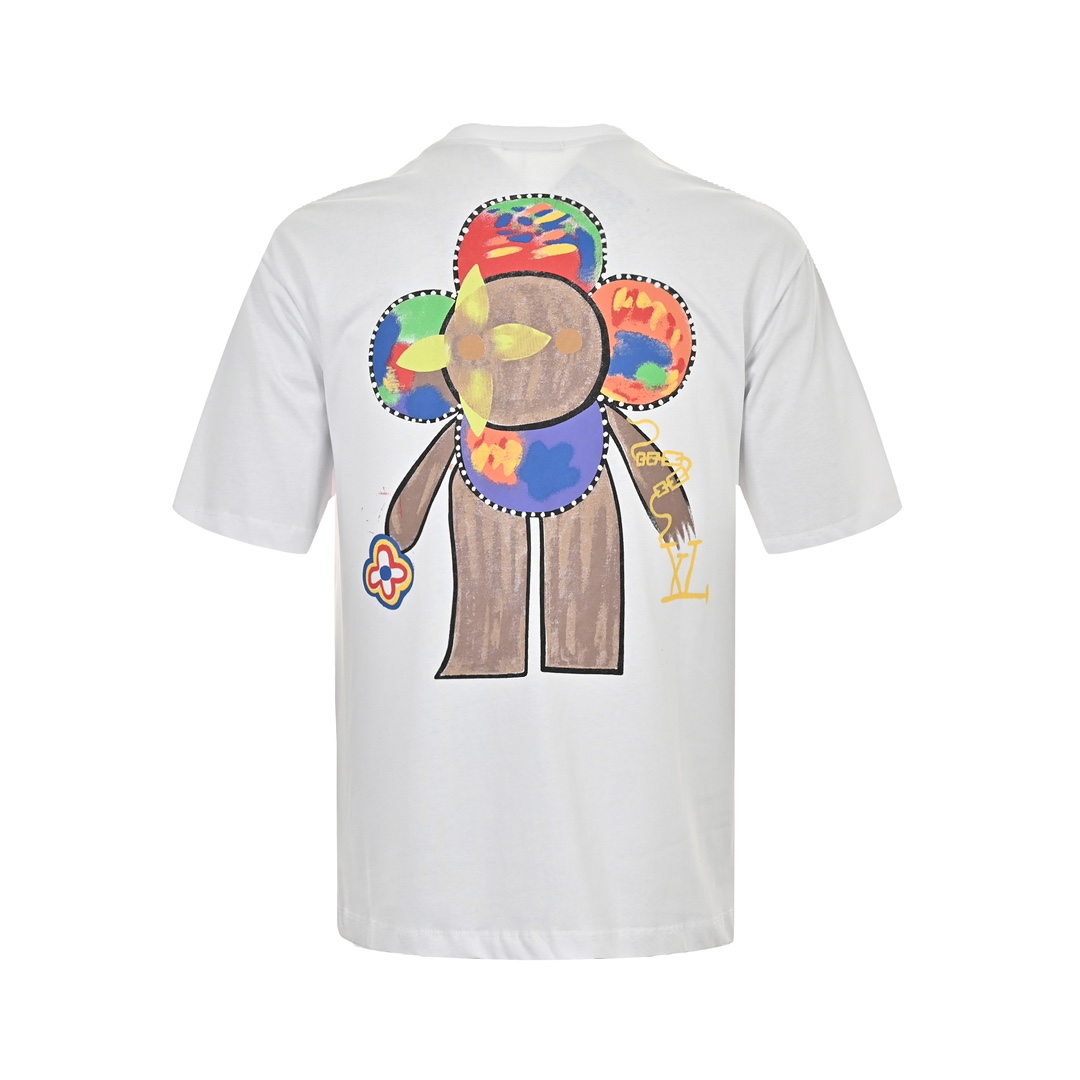 Hand-painted funny print T-shirt