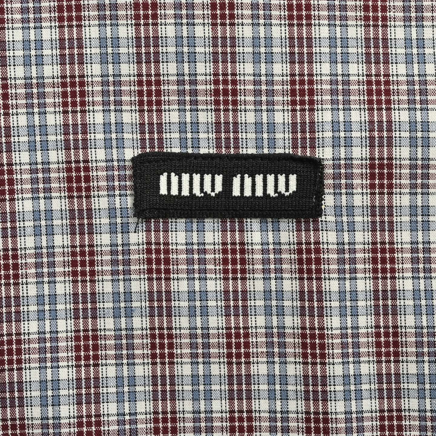 Brown and blue check long-sleeved shirt