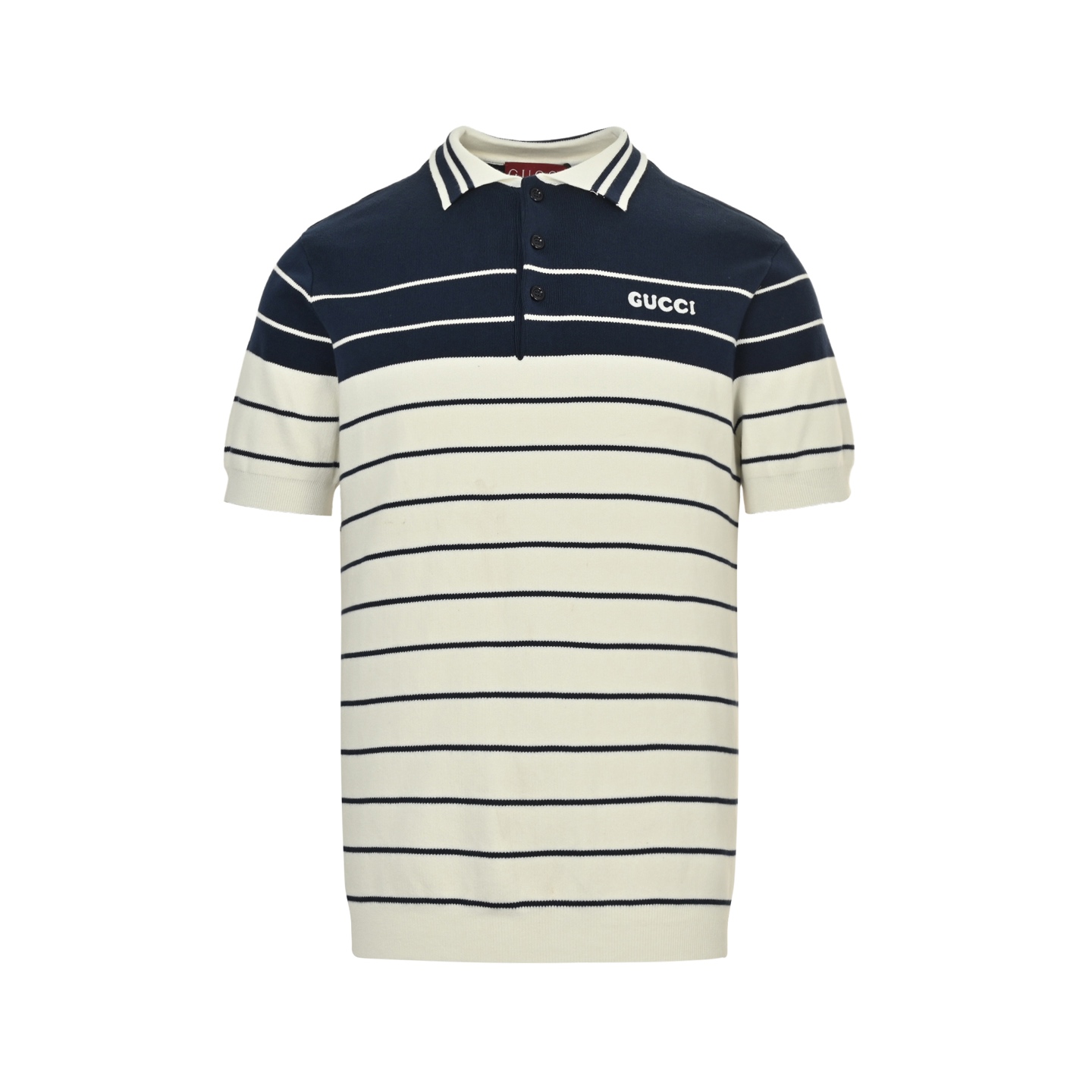 Striped Knit Short Sleeve Polo