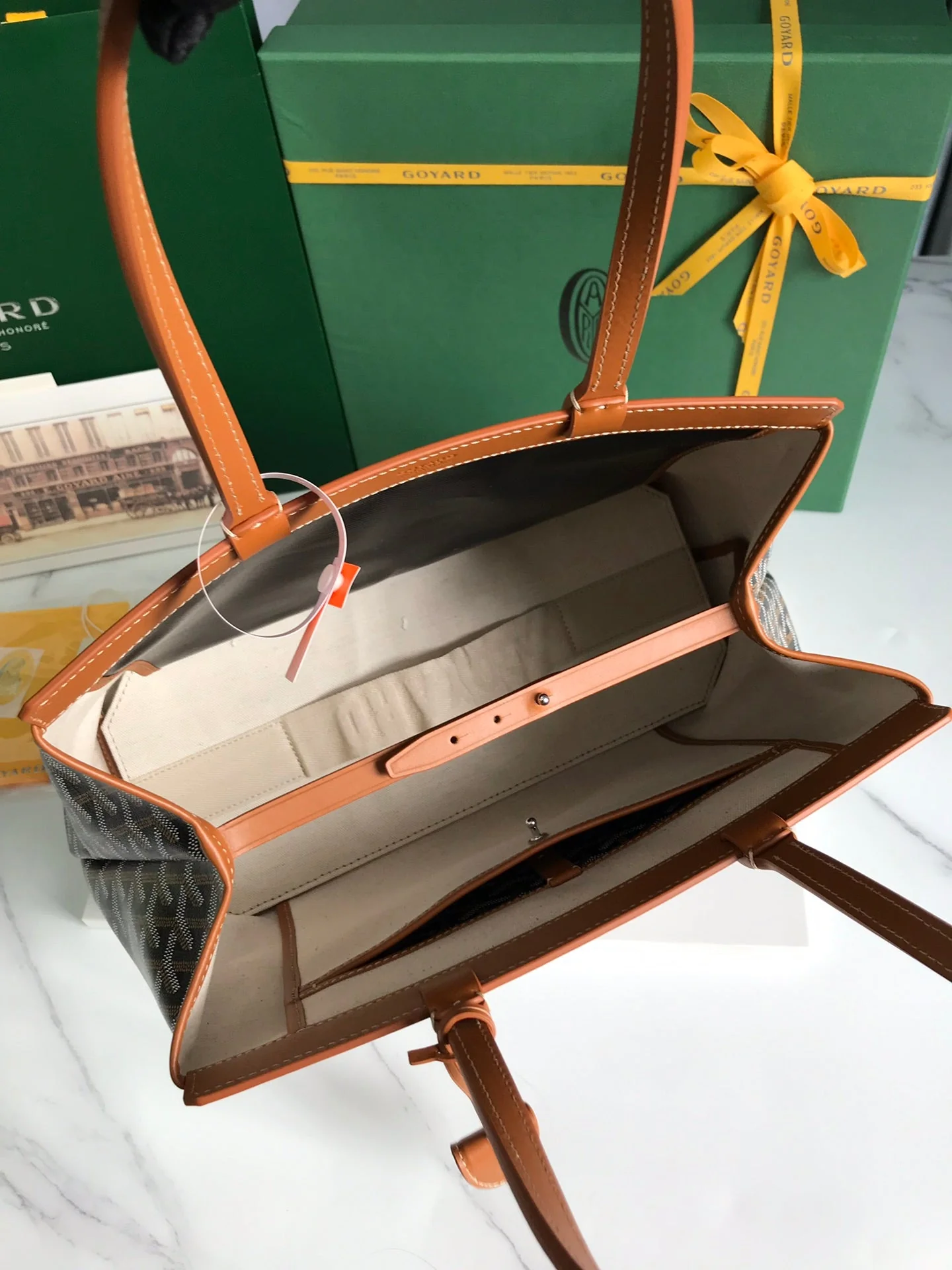 Black Tan Canvas And Calfskin Trim Bag