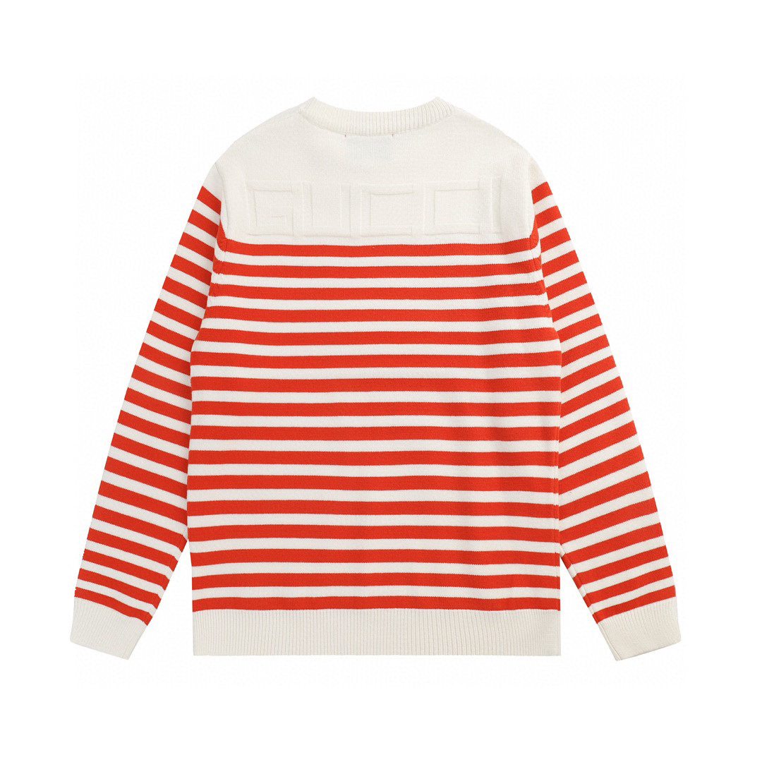 Dark Striped Crew Neck Sweater