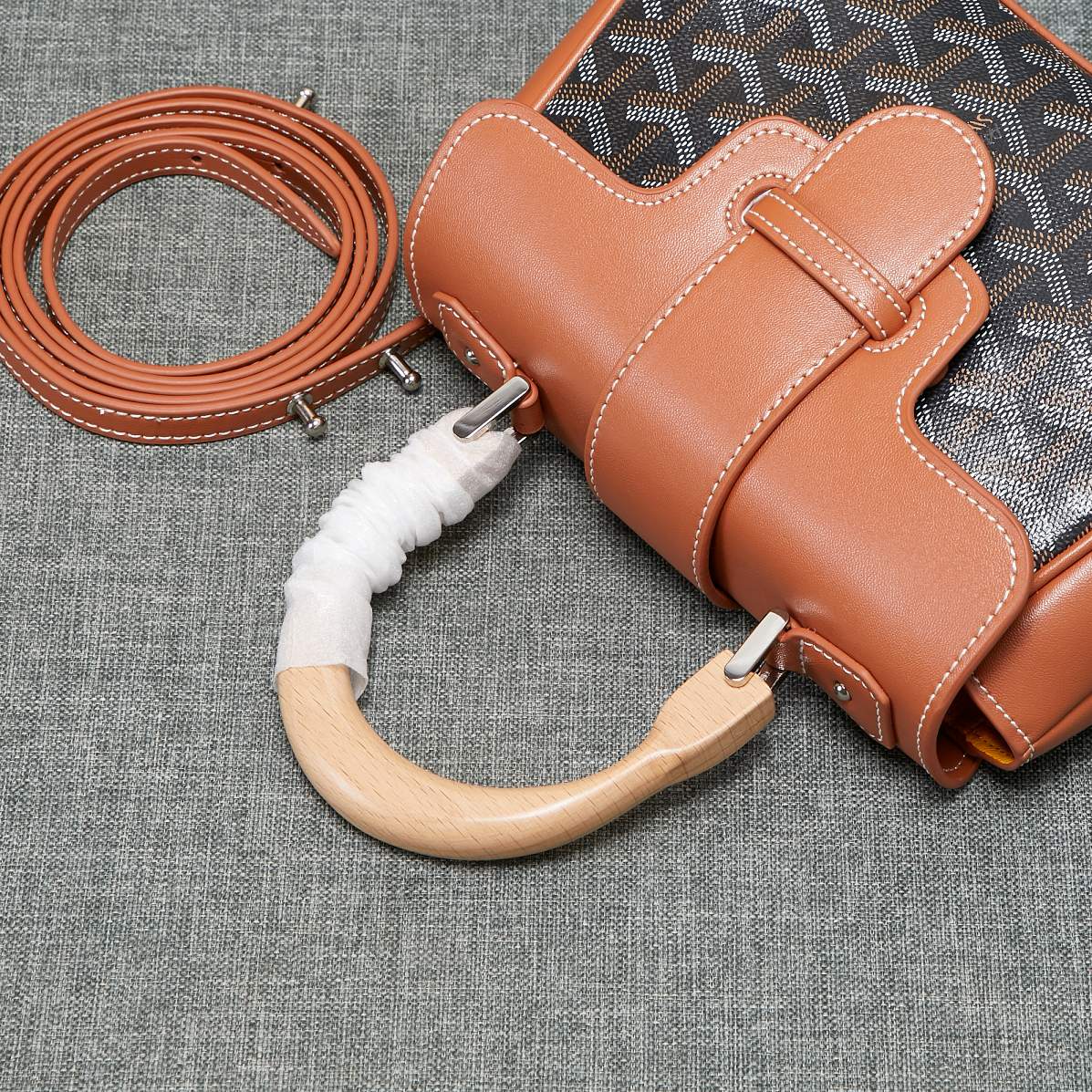 Mini Bag Black and Tan Canvas