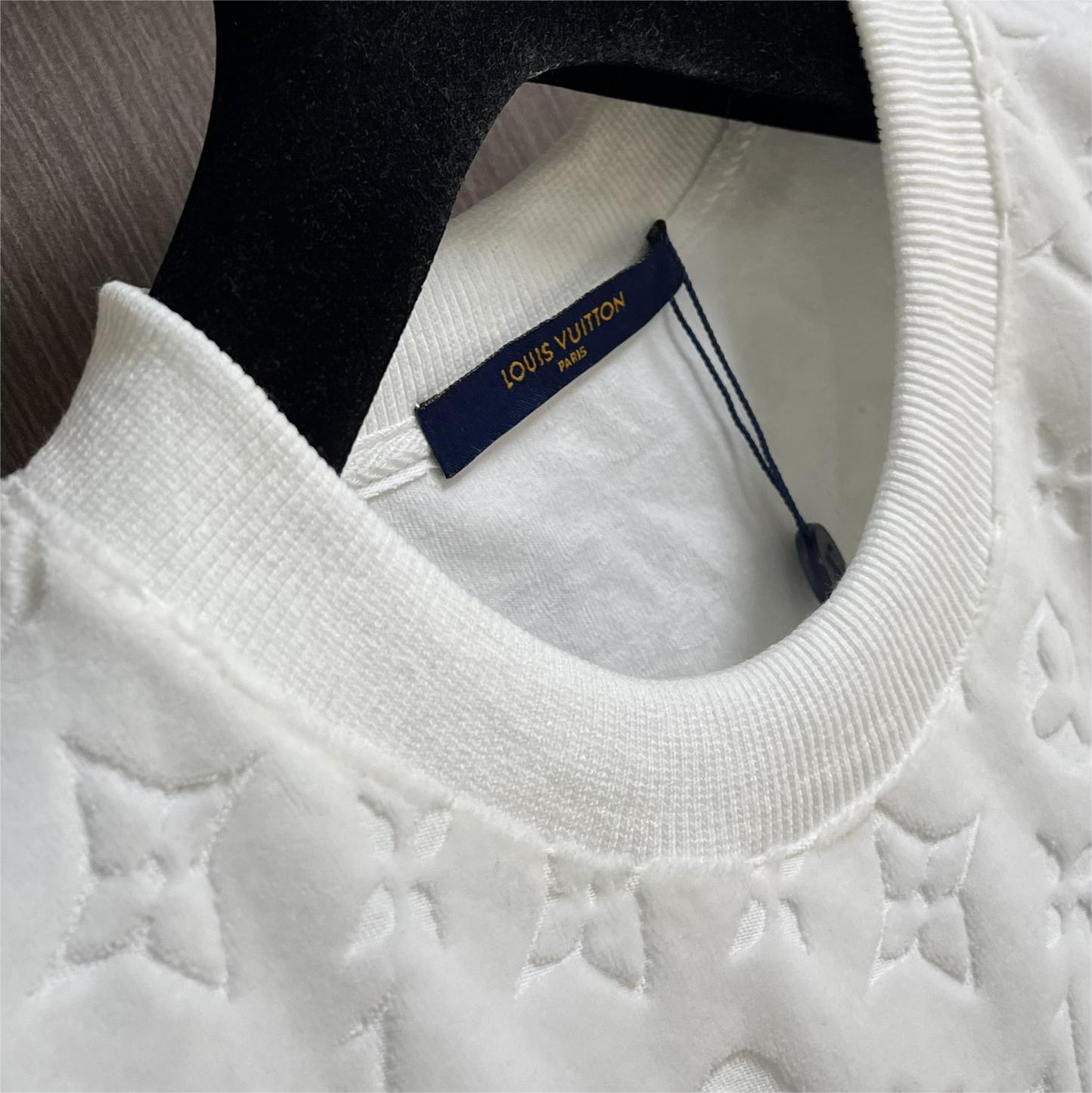 Towel flocking monogram jacquard short-sleeved T-shirt