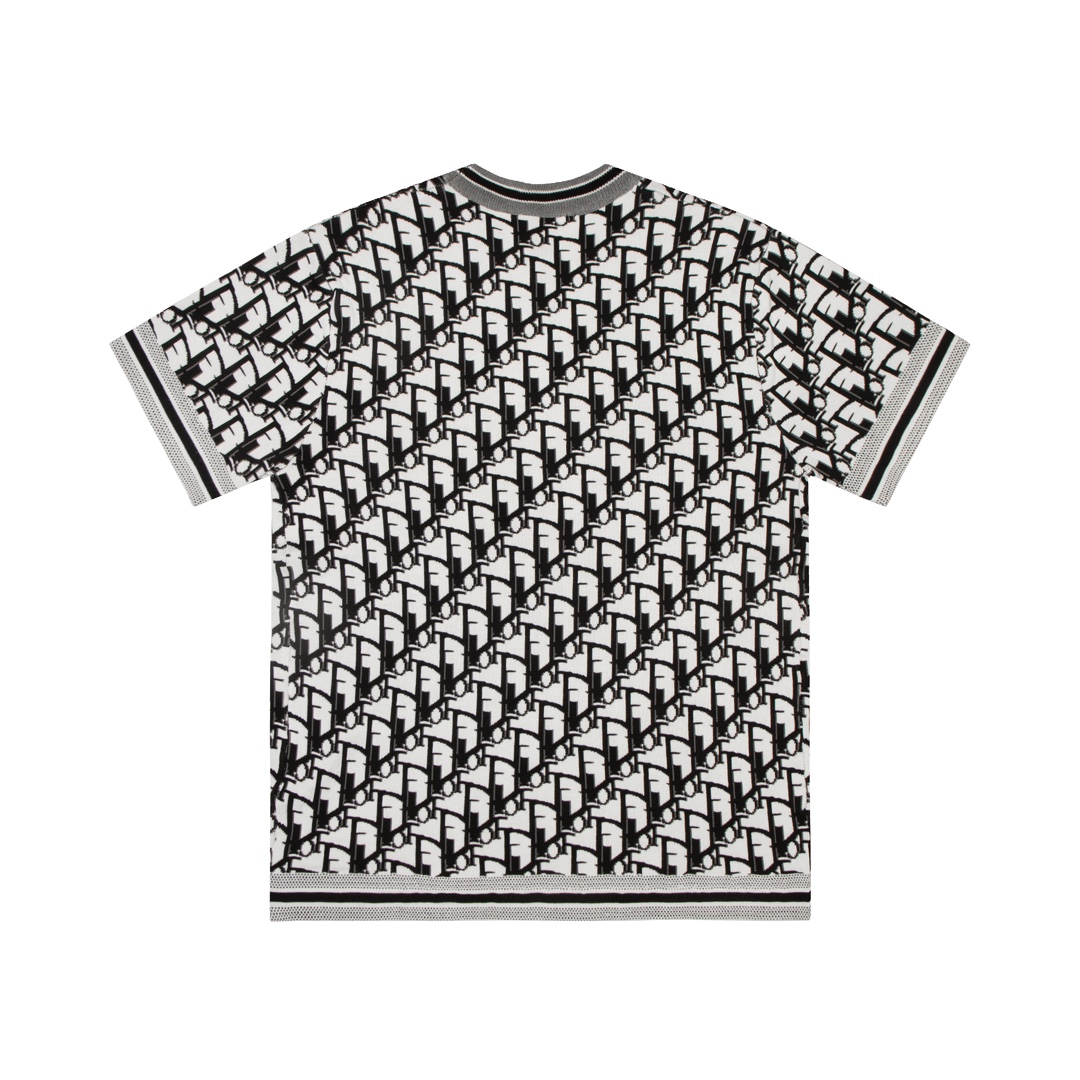 Lettering jacquard T-shirt