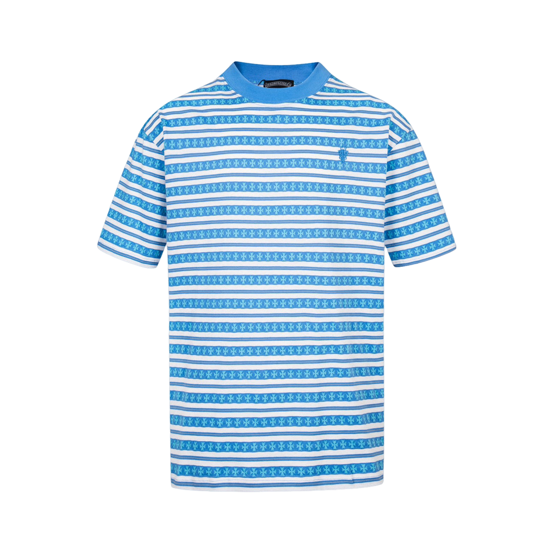 Embroidered striped T-shirt