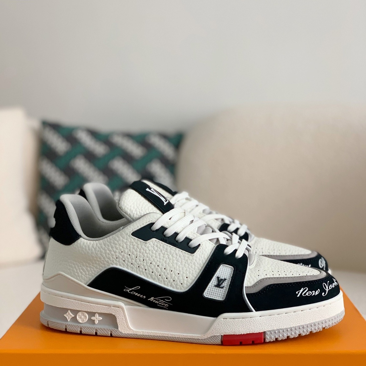 Black and white sneakers