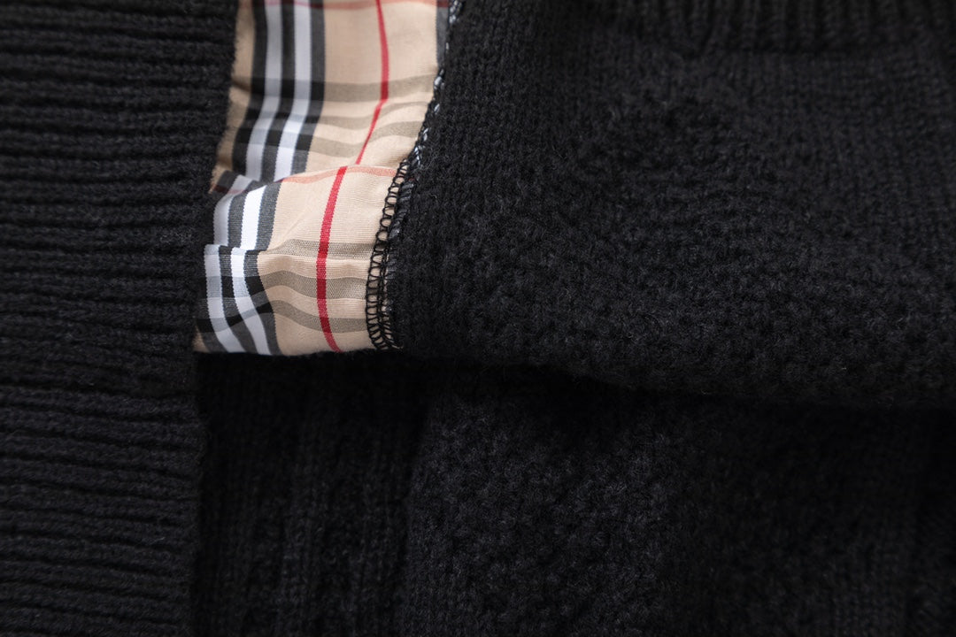 New Black Patchwork Sweater