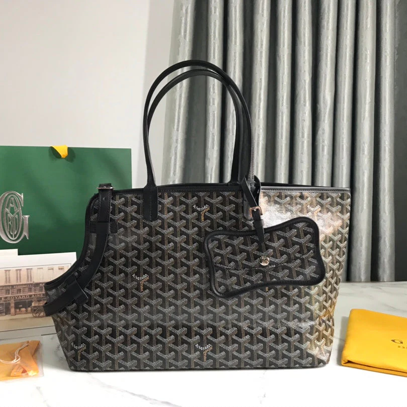 Black Canvas Calfskin Trim Bag