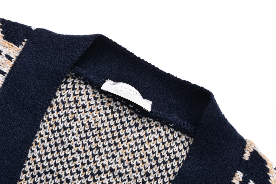 All Over Print Jacquard Cardigan Sweater