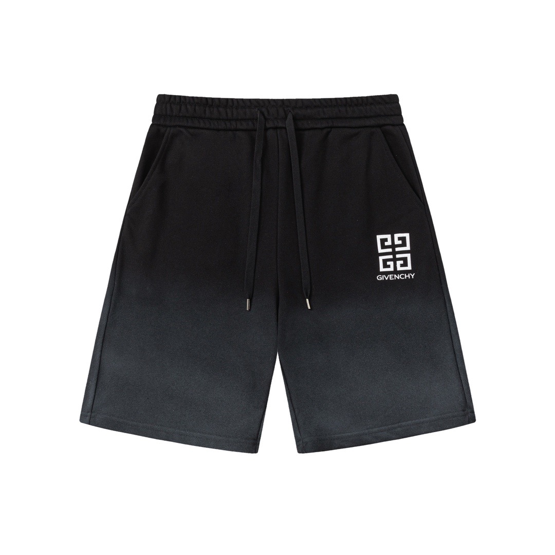 Inkjet Gradient Distressed Shorts