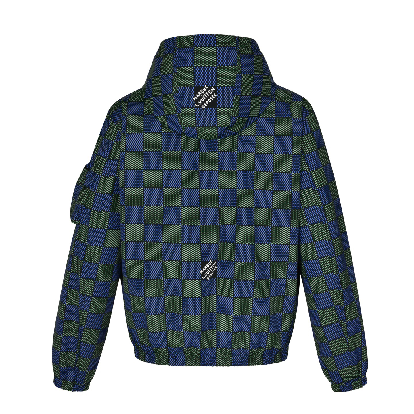 Checkerboard reversible zip-up jacket