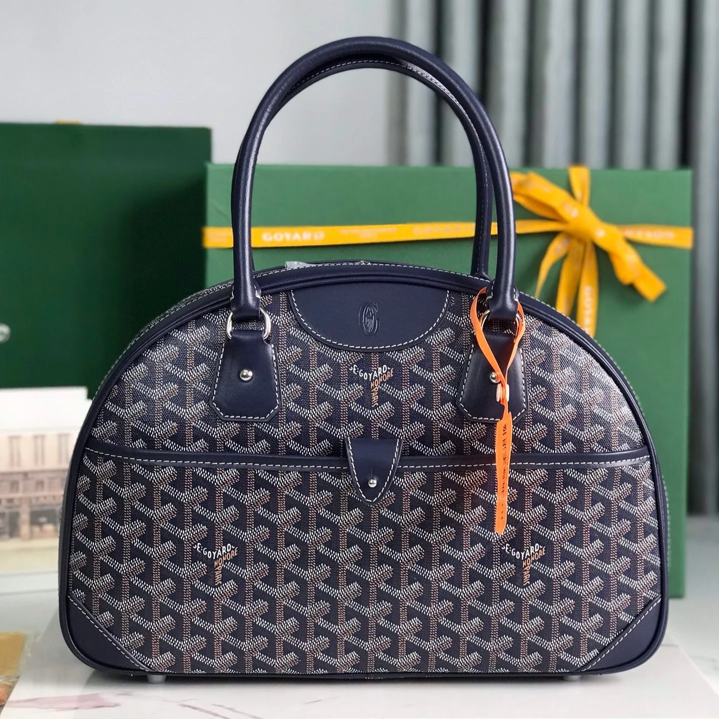 Dark blue Calfskin Handbag