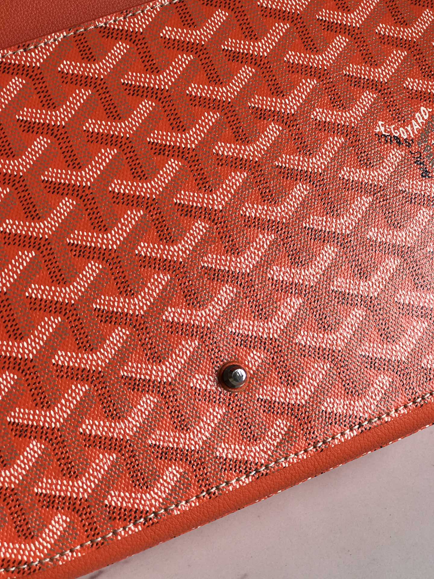 Orange Calfskin Canvas Bag